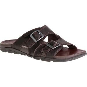 Mens Chaco Elias Brown Leather Slip On Sandals Casual Granola Outdoors size 7